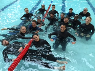 Go Freediving Surf Survival Course all students in pool