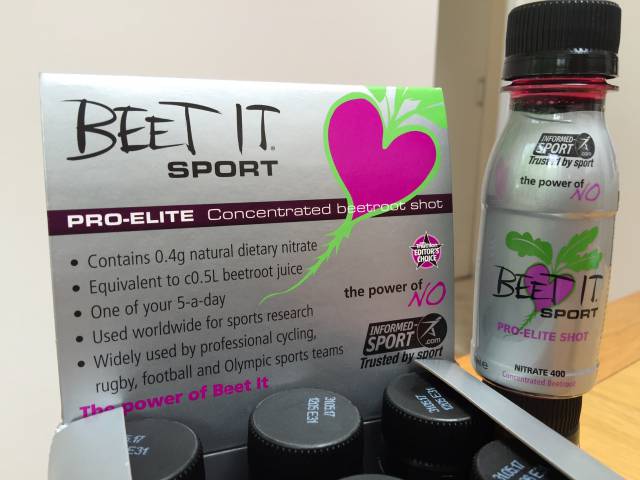 Beet It sport shots beetroot for freediving inside box and shot