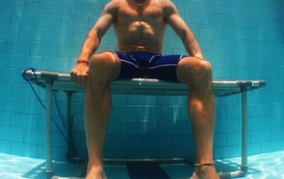 David Kent Freediving training in pool by Andrea K Kiss