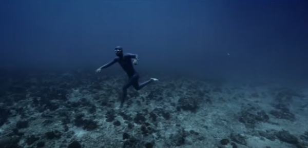 Still from the freediving film Ocean Gravity - with Guillaume Néry