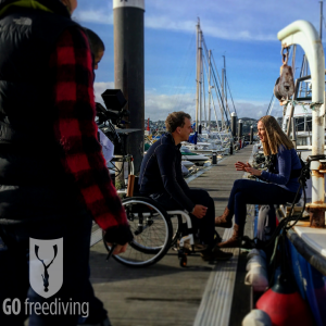 Go Freediving on The Wild Weekenders Channel 4 Arthur Williams and Emma Farrell filming