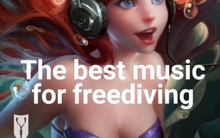 go freediving - the best music for freediving -Ariel with headphones.