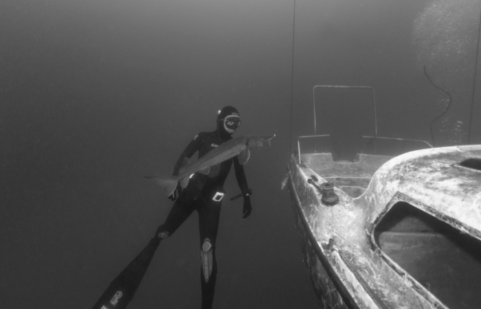 go freediving - photography and freediving - La Gombe with fisheye lens