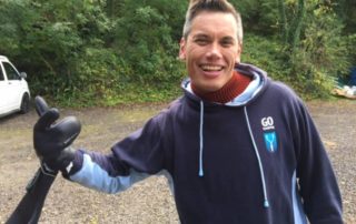 go freediving instructor david mellor with his new gloves