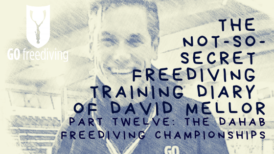 Welcome to the not-so-secret freediving training diary of David Mellor! In David’s last diary entry David talked about his final preparations for the Dahab Freediving Championships, and how he needed to increase his protein intake, was trying not to over train and introduced us to his new stretching toy. This time we talk to him post competition and hear about the highs and lows of the event.