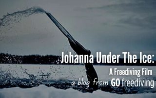 Johanna under the ice Go Freediving